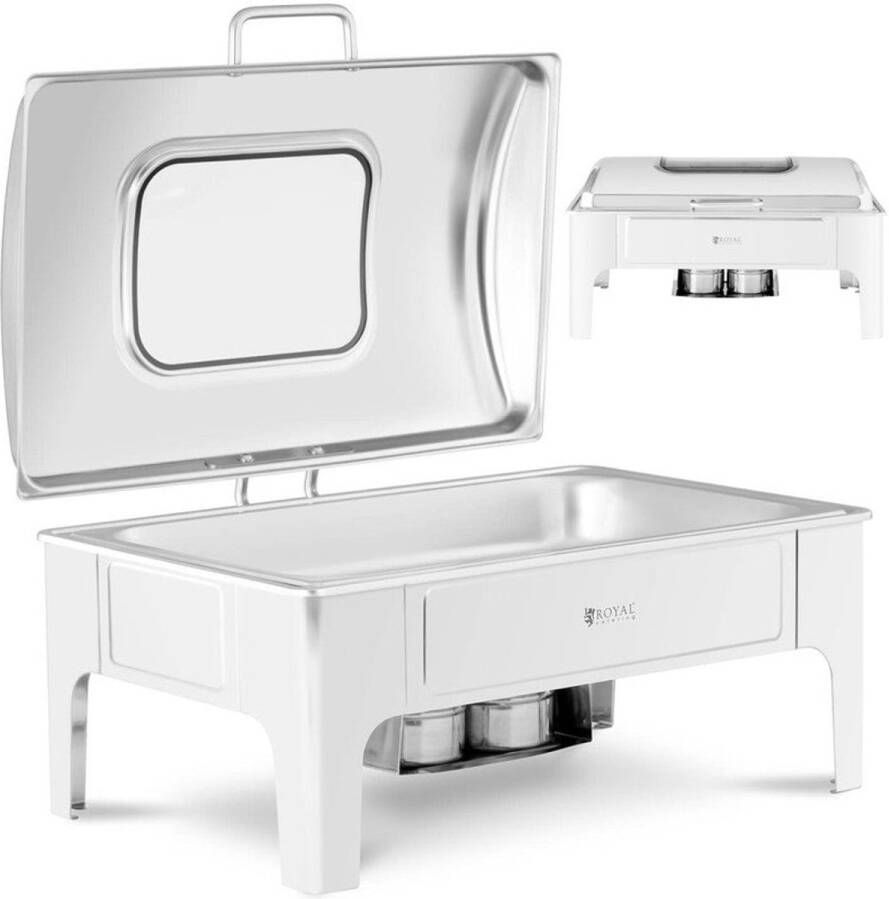 Corenia Warmhoudbak – Buffetpan – Voedselwarmer – Pasteibak – Cateringbak – RVS Met Glazen Deksel – 8 5 Liter GN 1 1 – Waterbad Zonder Elektriciteit