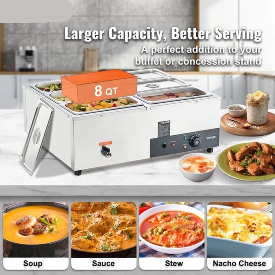 Corenia Warmhoudbak Buffetwarmer Voedselwarmer 1x24QT 1200W Frietwarmhoudbak – Elektrische Bain-Marie Horeca