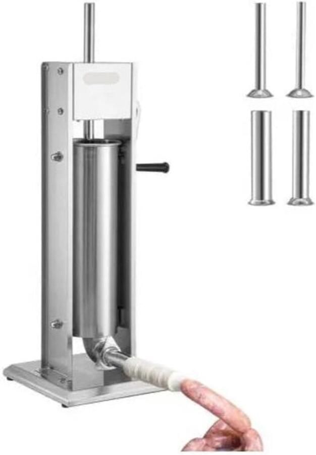 Corenia Worstenvuller Worstenmaker Handmatige Verticale Worstmaker Inclusief 5 Vulbuizen Worstmachine Professionele 7L RVS Worstenvuller