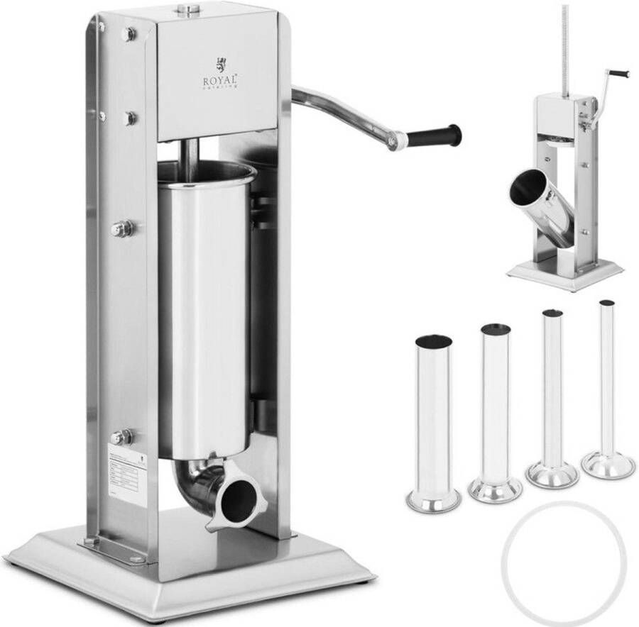 Corenia Worstenvuller – Worstenmaker – Worstmachine – Vleesvuller – Worstenautomaat – 5 Liter Inhoud – Roestvrij Staal