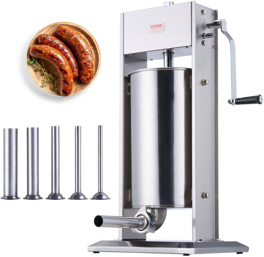 Corenia Worstenvuller – Worstenmaker – Worstvuller – Worstmachine – Worstenvulmachine – 15 Liter Capaciteit – 304 RVS Handmatig Verticale Machine