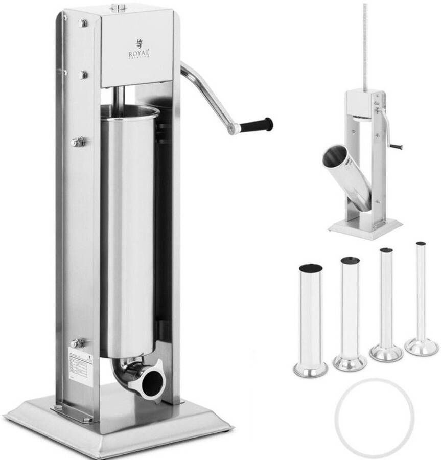 Corenia Worstenvuller – Worstpomp – Worstmachine – Worstmaker – Worstvulmachine – Roestvrijstaal – 7 Liter Capaciteit – 4 Vulmondjes – Verticale Constructie