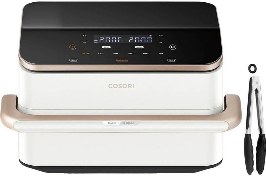 Cosori DualBlaze TwinFry 10 l 2800 W Appbased Vaatwasserbestendig Digitale timer Grillfunctie Rose gold Wit