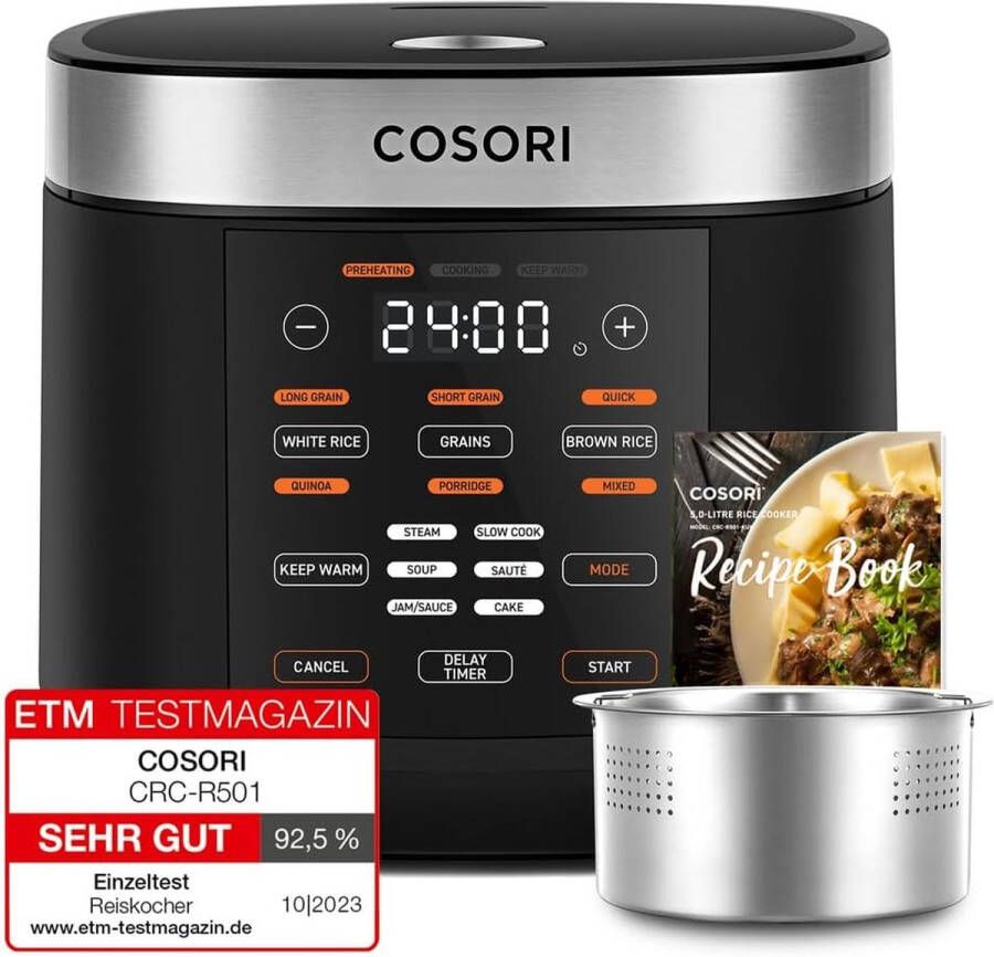 Cosori Rijst Multicooker 5L 8 programma's 17-in-1 Voor rijst slow cooking bakken en meer - Foto 2