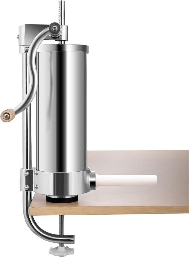 Costway 1 5 kg 2.5kg 3kg 5kg worstmachine handmatig worstmachine van roestvrij staal worstmachine zilver worstpers met tafelklem worstspuit incl. vulbuizen (3kg 4 vulbuizen)