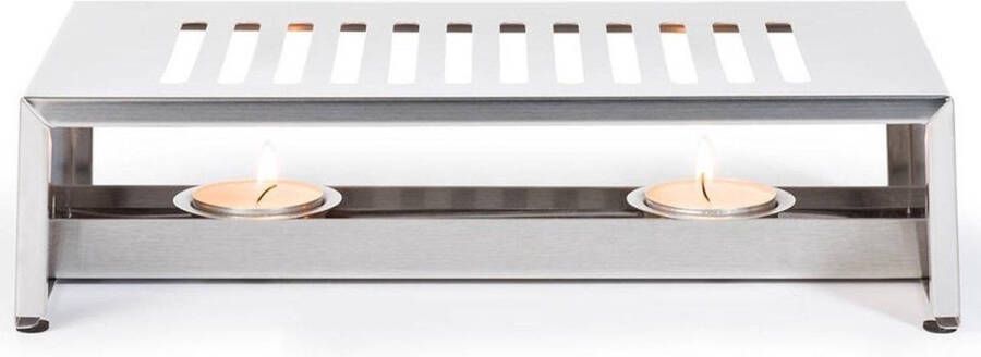 Cosy&Trendy Cosy & trendy Rechaud warmhoudplaat RVS 26 x 15 cm warmhouder voor theepot en pannen