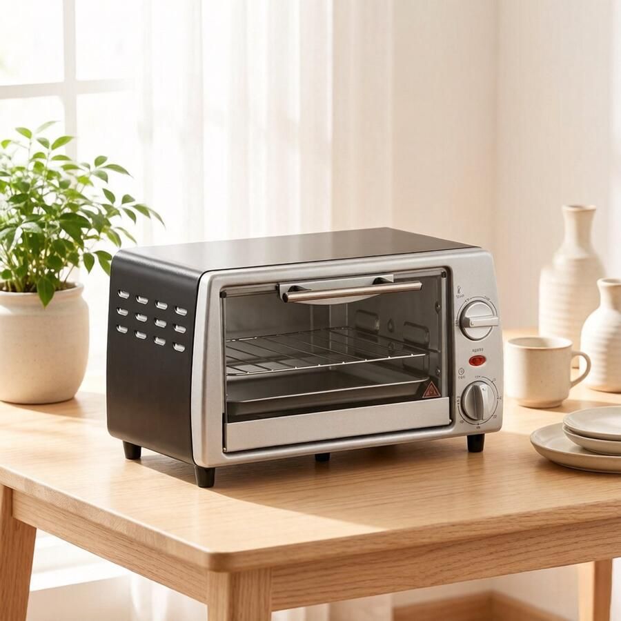COVREO Mini-oven 36 5 x 26 x 22 cm zilver 10 liter met timer en glazen deur