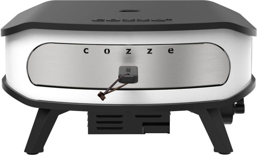 Cozze Pizza Oven Gas 17 Inch met Thermometer en Roterende Pizzasteen 30 Mbar 5.0 KW Katoen Wit