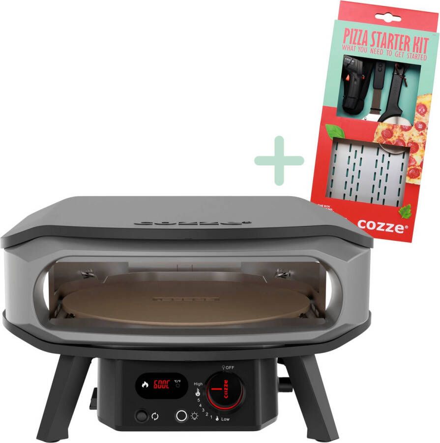 Cozze 17 PREMIUM pizzaoven met roterende steen Gas pizza oven met thermometer inclusief GRATIS pizzaset