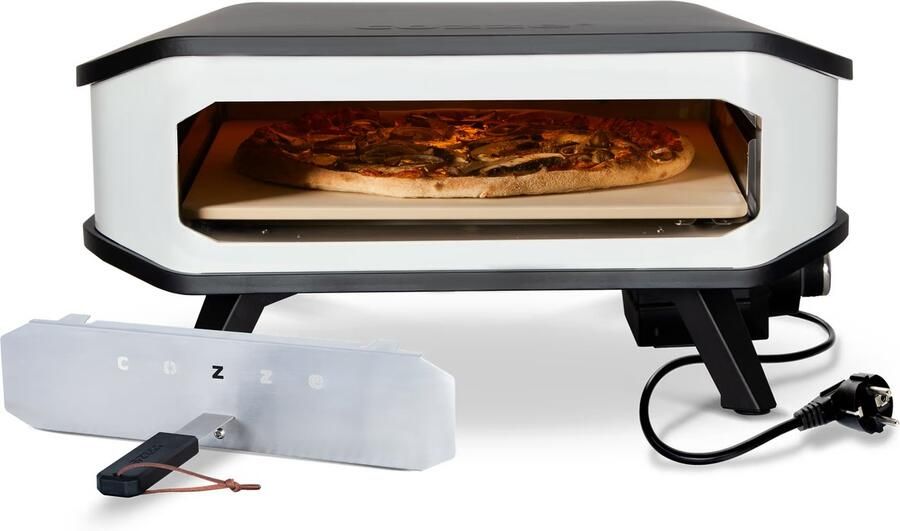 Cozze Pizza Oven Elektrisch 17 Inch met Pizzasteen 230V 2200W Edelstaal Zwart