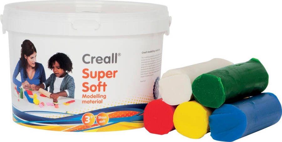 Creall Havo boetseerpasta Supersoft 5 geassorteerde rood groen geel wit en blauw 8 stuks