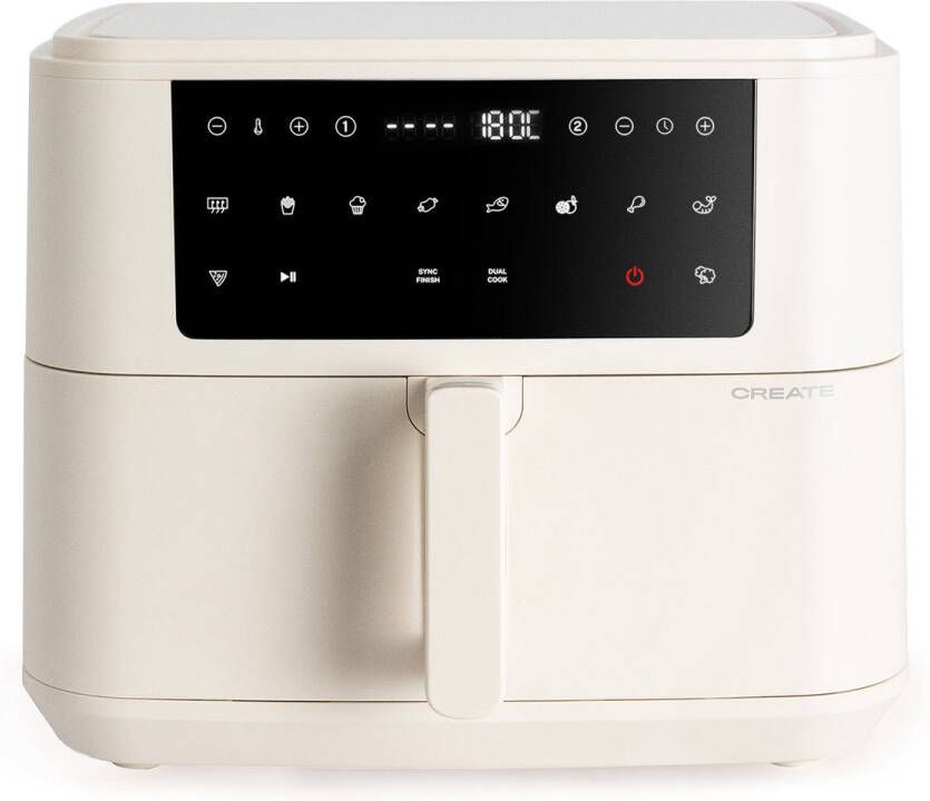 Create Airfryer zonder olie 10 L met scheidingssysteem 10 vooringestelde programma's Gebroken wit AIR FRYER DUAL