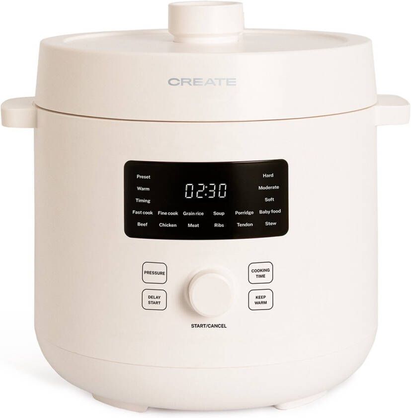 Create 6L Programmeerbare multifunctionele elektrische snelkookpan Gebroken wit PRESSURE COOKER STUDIO