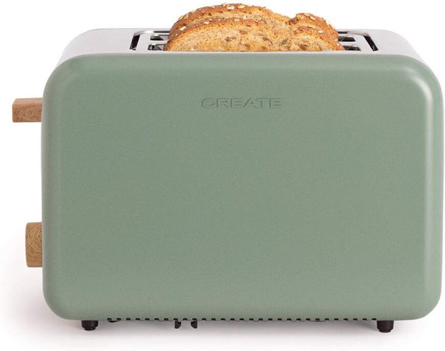 ‎CREATE Broodrooster voor breed brood Sage TOAST RETRO