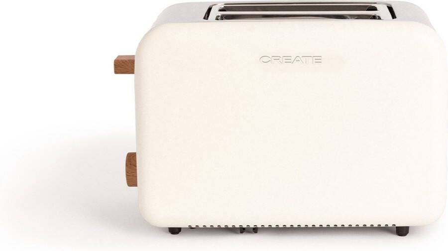 Create TOAST RETRO Broodrooster Gebroken Wit Voor Brede Plakken XL sleuven 6 niveaus Functies 850W