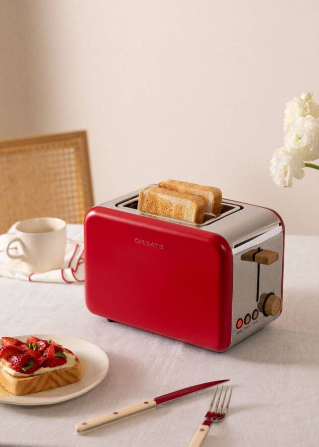 Create Broodrooster Voor Medium 6 niveaus 850W Rood TOAST RETRO