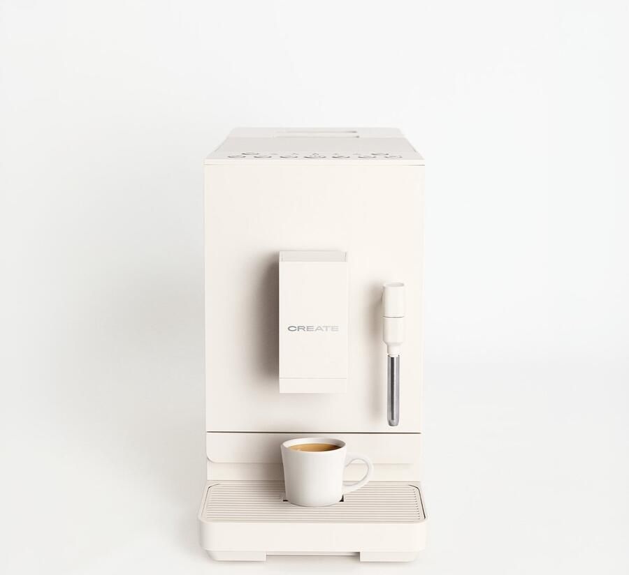 Create 20 bar volautomatische koffiemachine met molen en stoompijpje Gebroken wit THERA MATIC