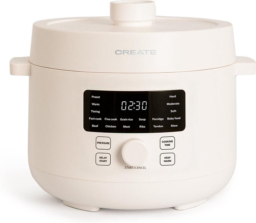 Create 4L Programmeerbare multifunctionele elektrische snelkookpan Gebroken wit PRESSURE COOKER STUDIO