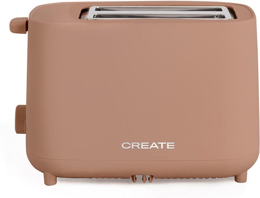 CREATE Broodrooster van 750 W Met beveiligingssysteem Zes vermogensniveaus Mokka TOAST STUDIO
