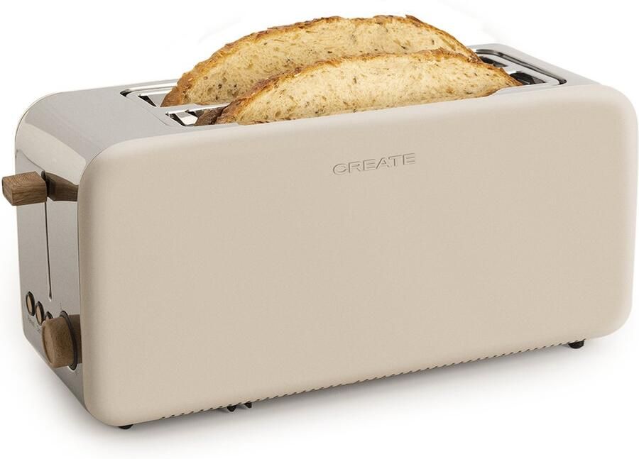 Create TOAST RETRO XL sleuven Broodrooster Voor Brede Plakken 6 niveaus Functies 1500W