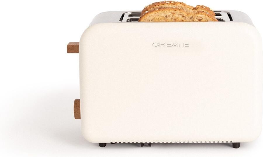 Create TOAST RETRO Broodrooster Gebroken Wit Voor Brede Plakken XL sleuven 6 niveaus Functies 850W