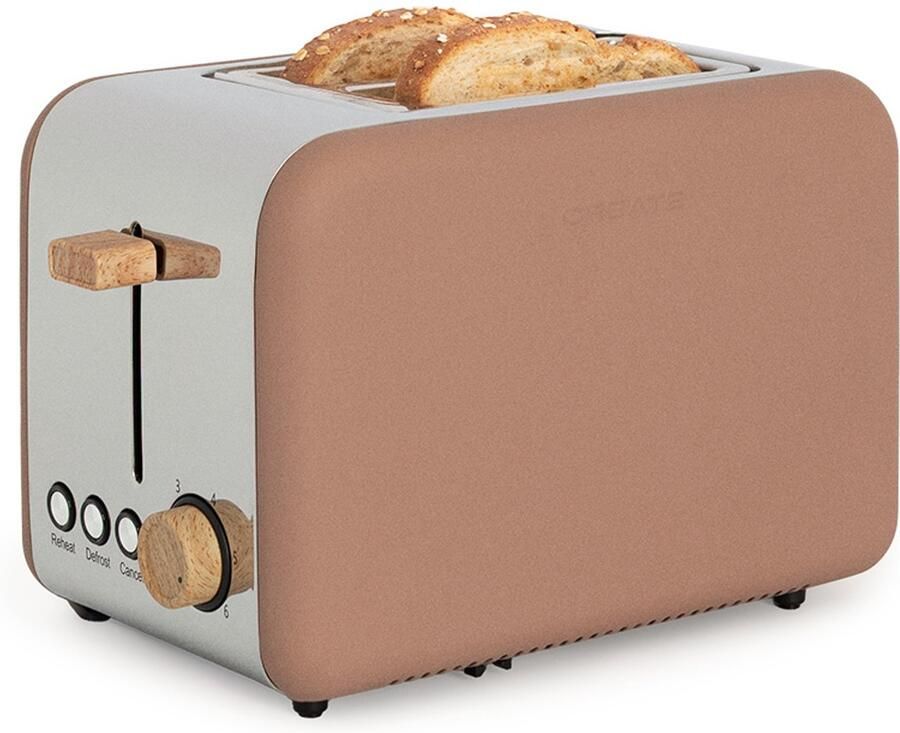 Create Broodrooster Voor Medium 6 niveaus 850W Mokka TOAST RETRO