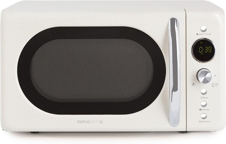 ‎CREATE Digitale magnetron-grill 900 W Gebroken wit MICROWAVE RETRO