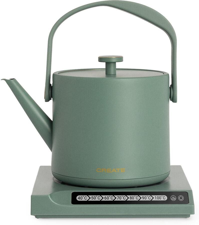 CREATE Elektrische waterkoker 0 5 l met temperatuurregeling Salie HATTORI