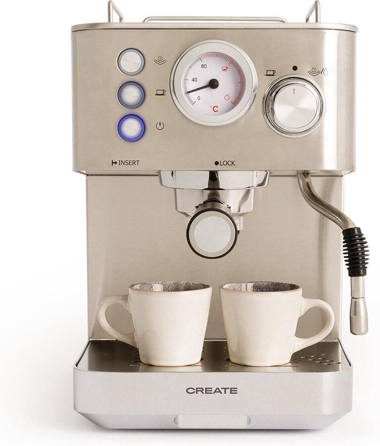 Create THERA CLASSIC Espressomachine Zilver Geschikt voor Espresso Latte Macchiato & Cappuccino