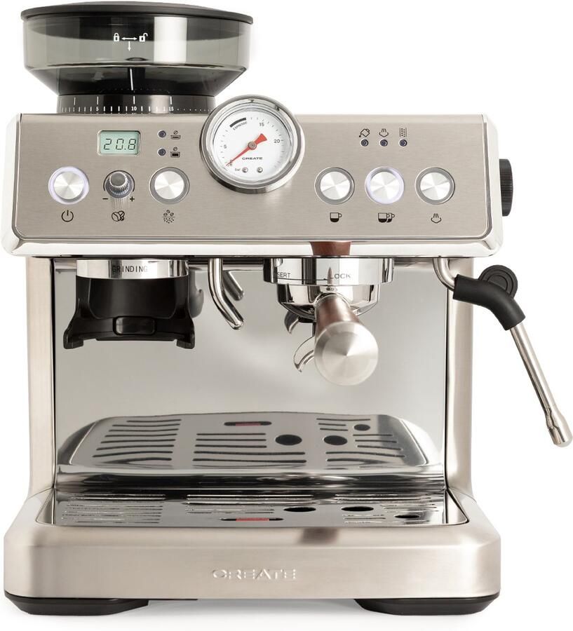 ‎CREATE Halfautomatische espressomachine met stoompijpje Roestvrij staal THERA CLASSIC ADVANCE