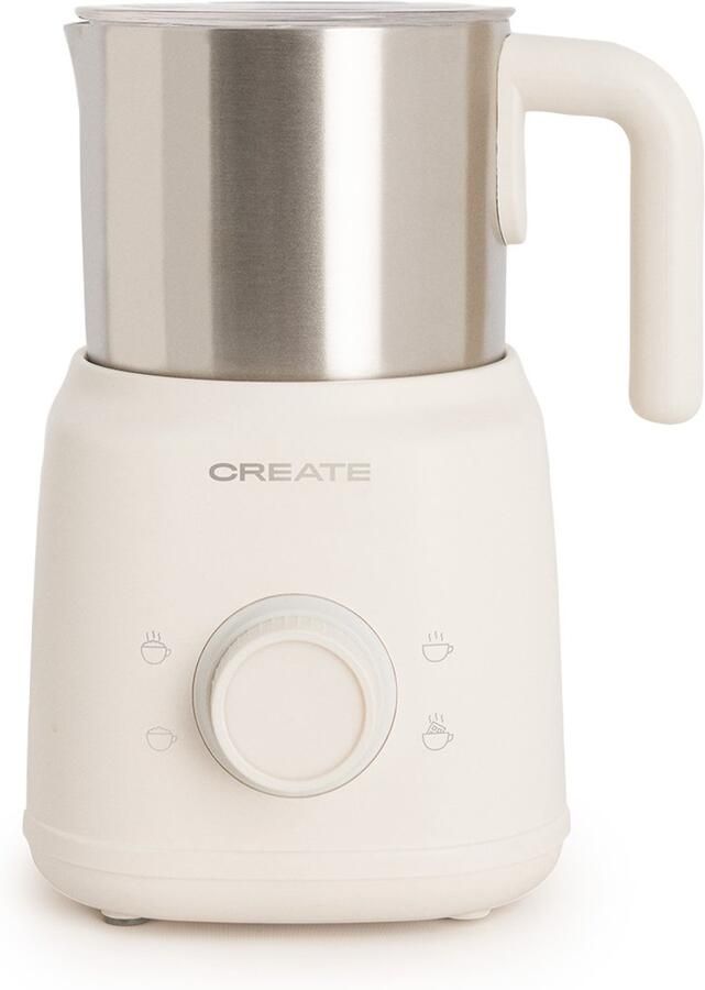 ‎CREATE Melkopschuimer en verwarmer met afneembare kan Gebroken wit MILK FROTHER RETRO