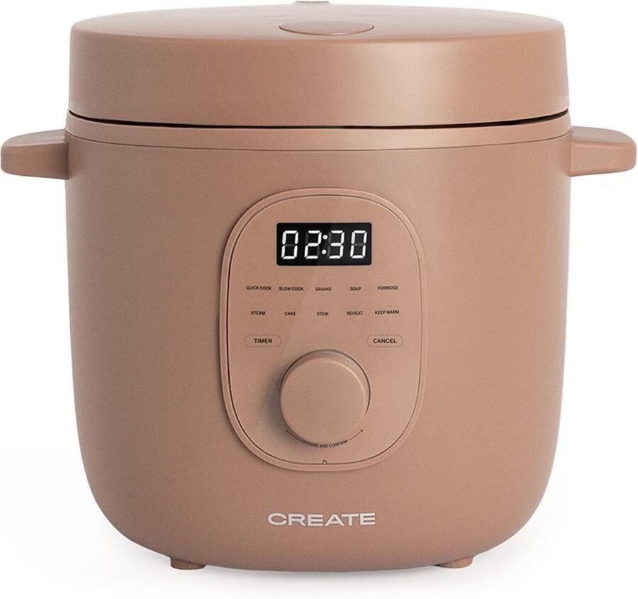‎CREATE Multifunctionele elektrische rijstkoker met stoommandje Mokka 1.2L RICE COOKER STUDIO