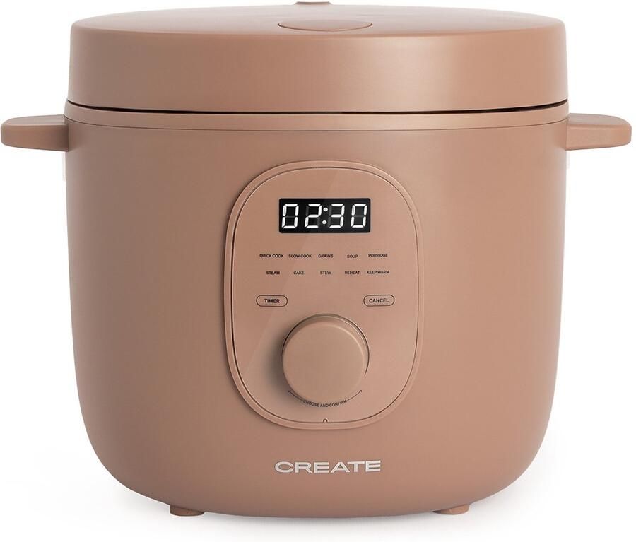 ‎CREATE Multifunctionele elektrische rijstkoker met stoommandje Mokka 3L RICE COOKER STUDIO