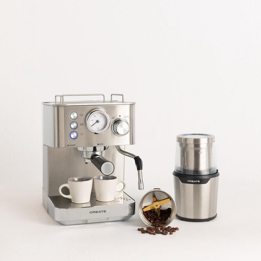 ‎CREATE Pack THERA CLASSIC Espresso-koffiezetapparaat + MILL PRO Koffie- en voedselmolen