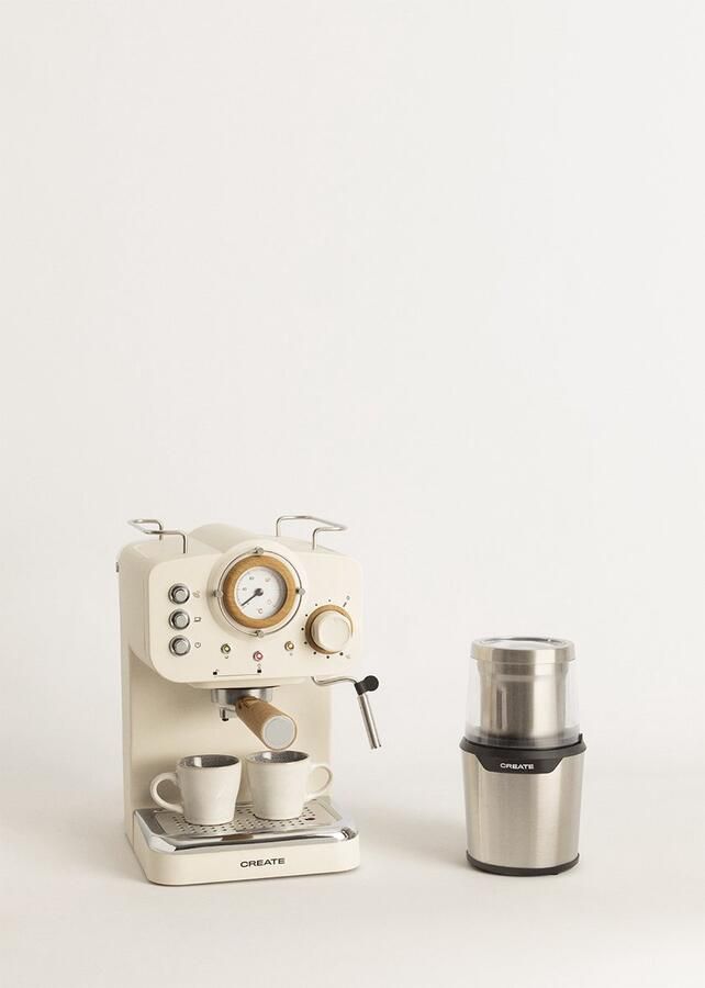 CREATE Pack THERA RETRO Express-koffiezetapparaat + MILL PRO koffie- en kruidenmolen Gebroken wit