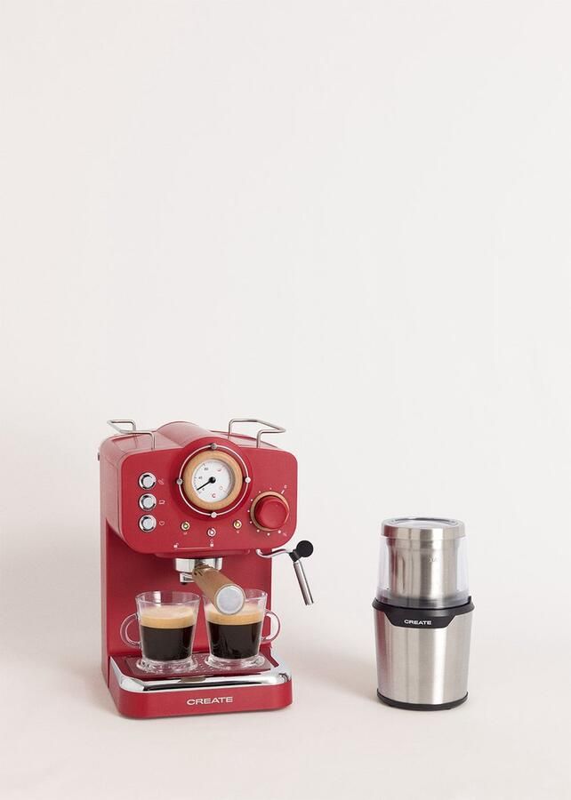 CREATE Pack THERA RETRO Express-koffiezetapparaat + MILL PRO koffie- en kruidenmolen Rood