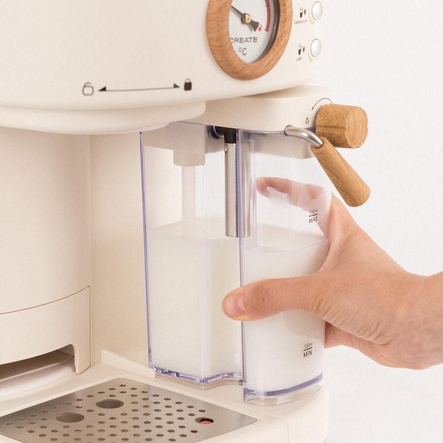 Create Pack THERA RETRO PRO Halfautomatische espressomachine + MILL PRO Koffie- en kruidenmolen Gebroken wit