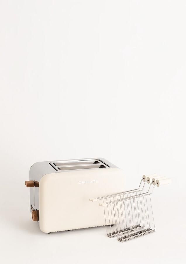 ‎CREATE Pack TOAST RETRO Klein Broodrooster voor breed brood + SET VAN 2 TOSTIKLEMMEN om Sandwiches