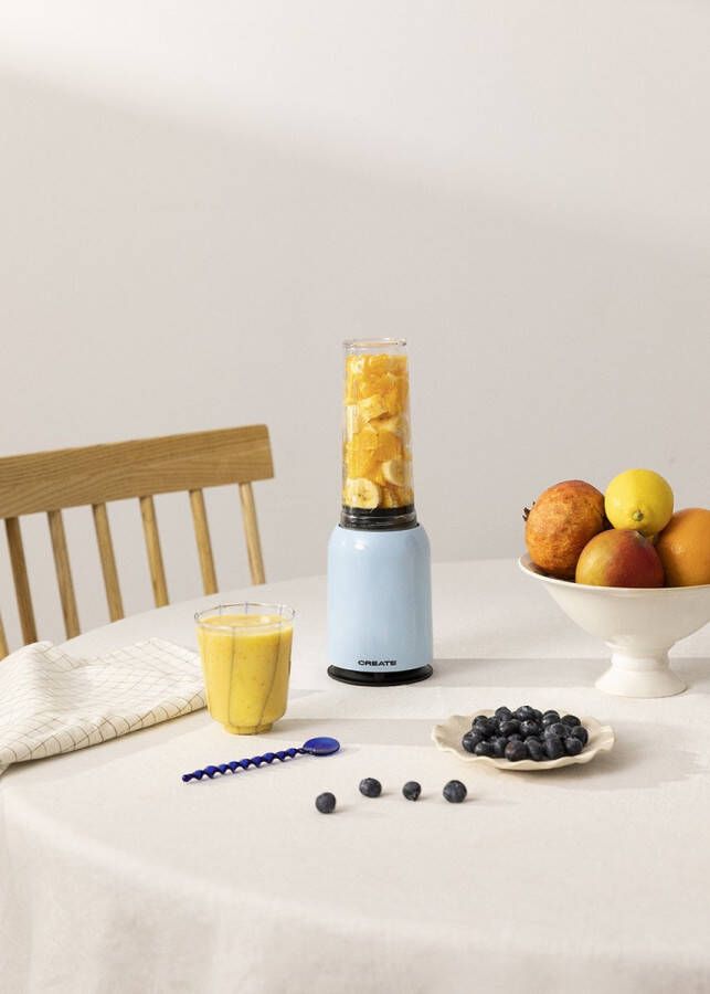 Create MOI SLIM Draagbare Glazen Blender Sappen Shakes of Smoothies 400ml Pastelblauw