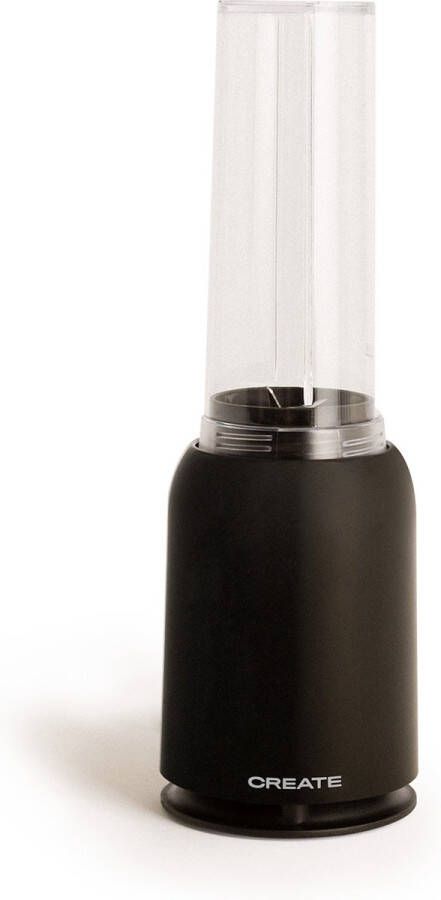 Create MOI SLIM Draagbare glazen blender Sappen Shakes of Smoothies 400ml Zwart