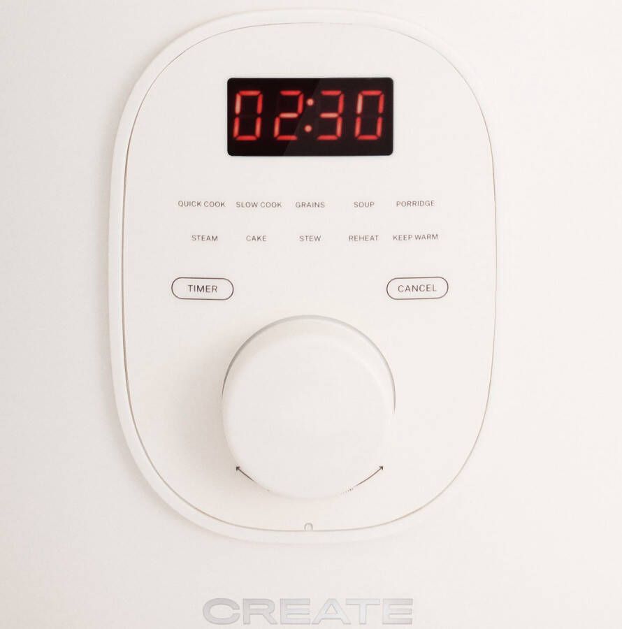 Create Elektrische rijstkoker 2 L met stoommandje uitneembare binnenkant houdt warm Getbroken wit 400W RICE COOKER STUDIO - Foto 2