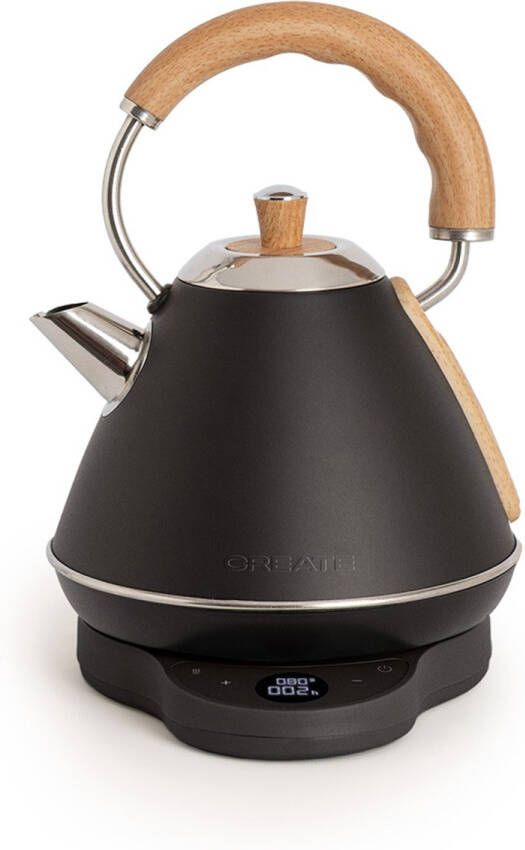 Create Elektrische waterkoker 1 L met temperatuurregeling Zwart KETTLE RETRO PRO