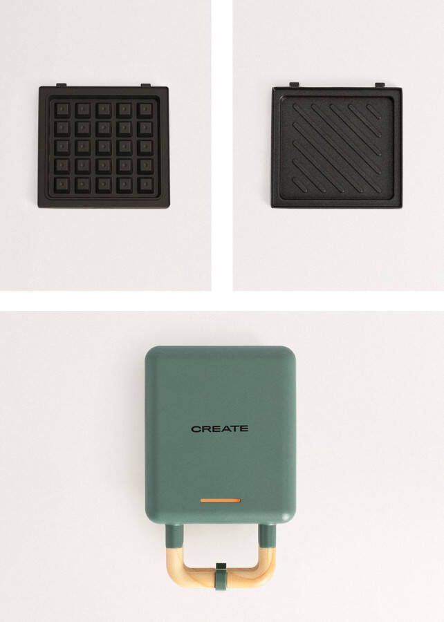 Create Tosti-ijzer grill en wafelijzer met verwisselbare platen Sage Individueel STONE STUDIO
