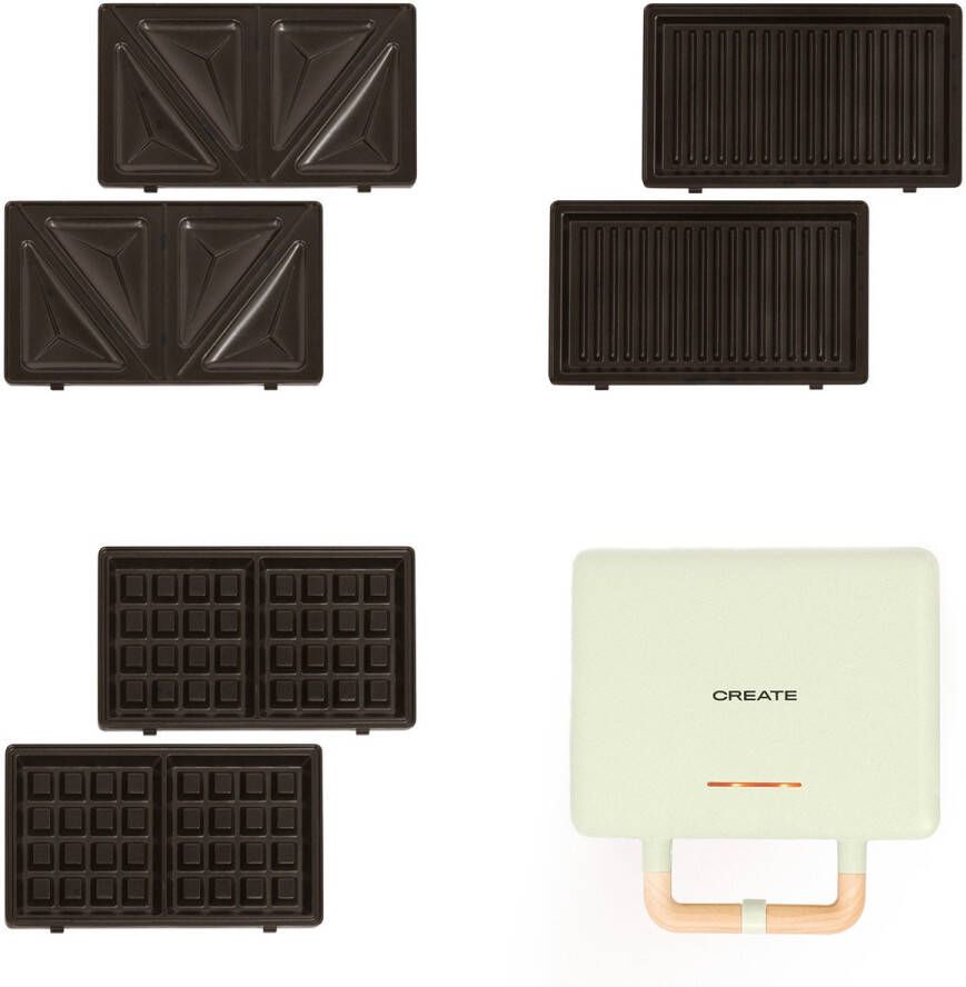 Create Sandwichmaker grill en wafelijzer + Taiyaki plaat + Pannenkoekenplaat + 3 platen STONE STUDIO DUBBEL - Foto 2