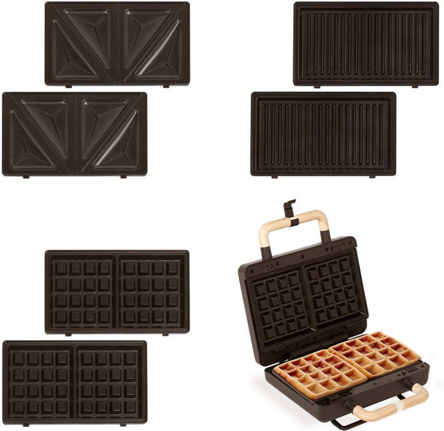 Create Sandwichmaker grill en wafelijzer + Taiyaki plaat + Pannenkoekenplaat + 3 platen STONE STUDIO DUBBEL - Foto 2