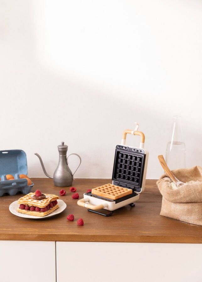 Create STONE 2 in 1 COMPACT Sandwichgrill en wafelijzer met verwisselbare platen Beige