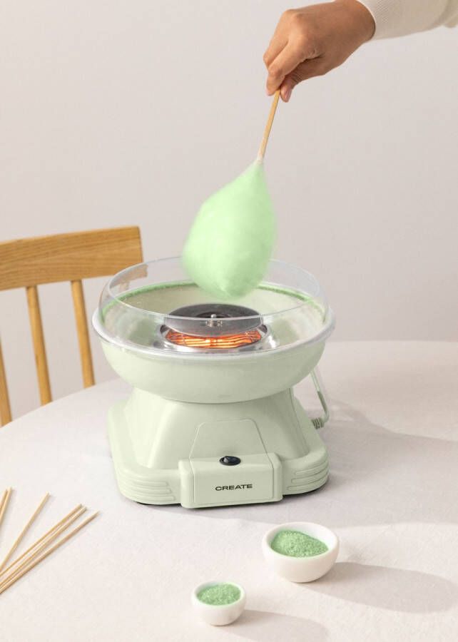 Create COTTON CANDY MAKER Pastelgroen- Suikerspinmachine -Snel en schoon- 500W- heeft antislipvoetjes - Foto 1