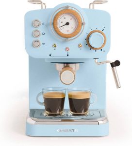 Create Thera Matt Retro Express Koffiemachine Pastel Blauw Gemalen koffie Espresso Cappuchino Machiato Americano