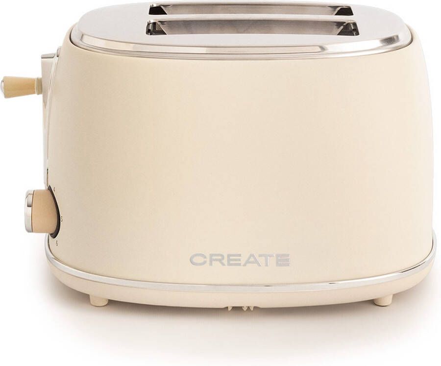 Create Broodrooster S Voor Medium Brede Plakken 6 niveaus 850W Gebroken wit TOAST RETRO STYLANCE S