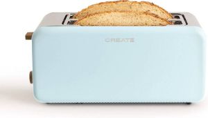 Create TOAST RETRO XL sleuven Broodrooster Pastel Blauw Voor Brede Plakken 6 niveaus Functies 1500W
